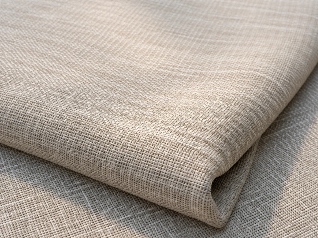 Close-up of outdoor acrylic cushion fabric showing weave texture and uniform dye depth.